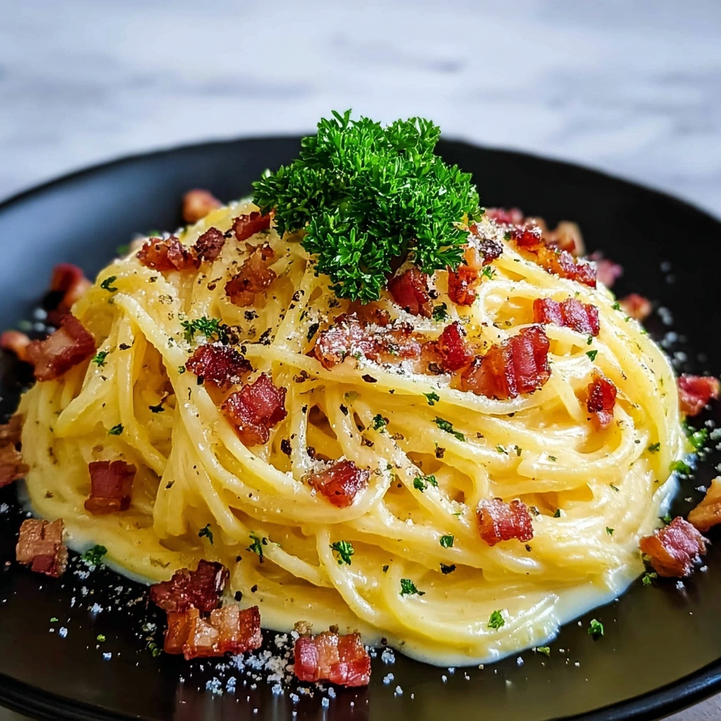 Indulgent Classic Bacon Carbonara Pasta in Just 30 Minutes Recipe - Recipe Image