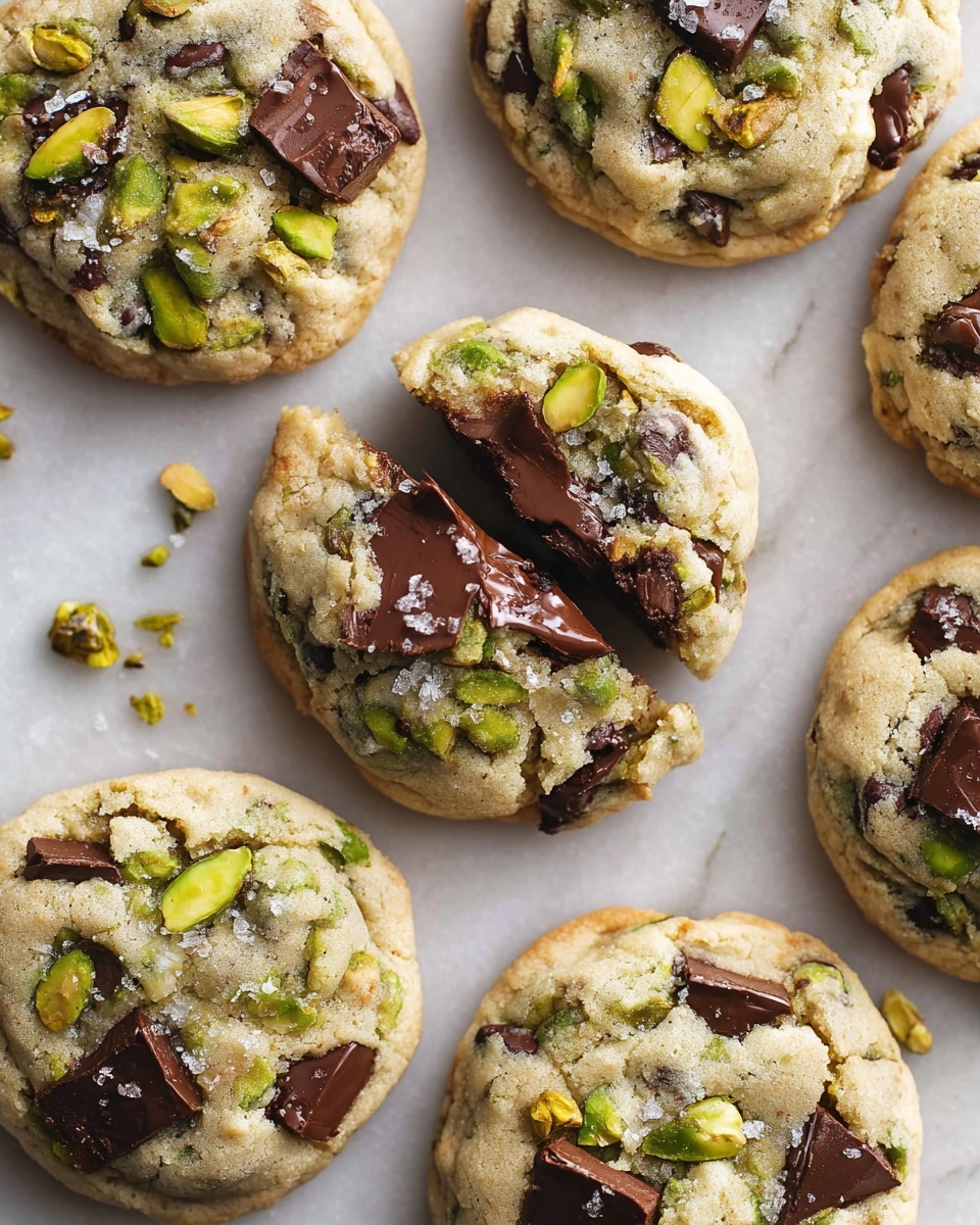 Pistachio Cream Cookies with Chocolate and Chopped Pistachios Recipe - Recipe Image