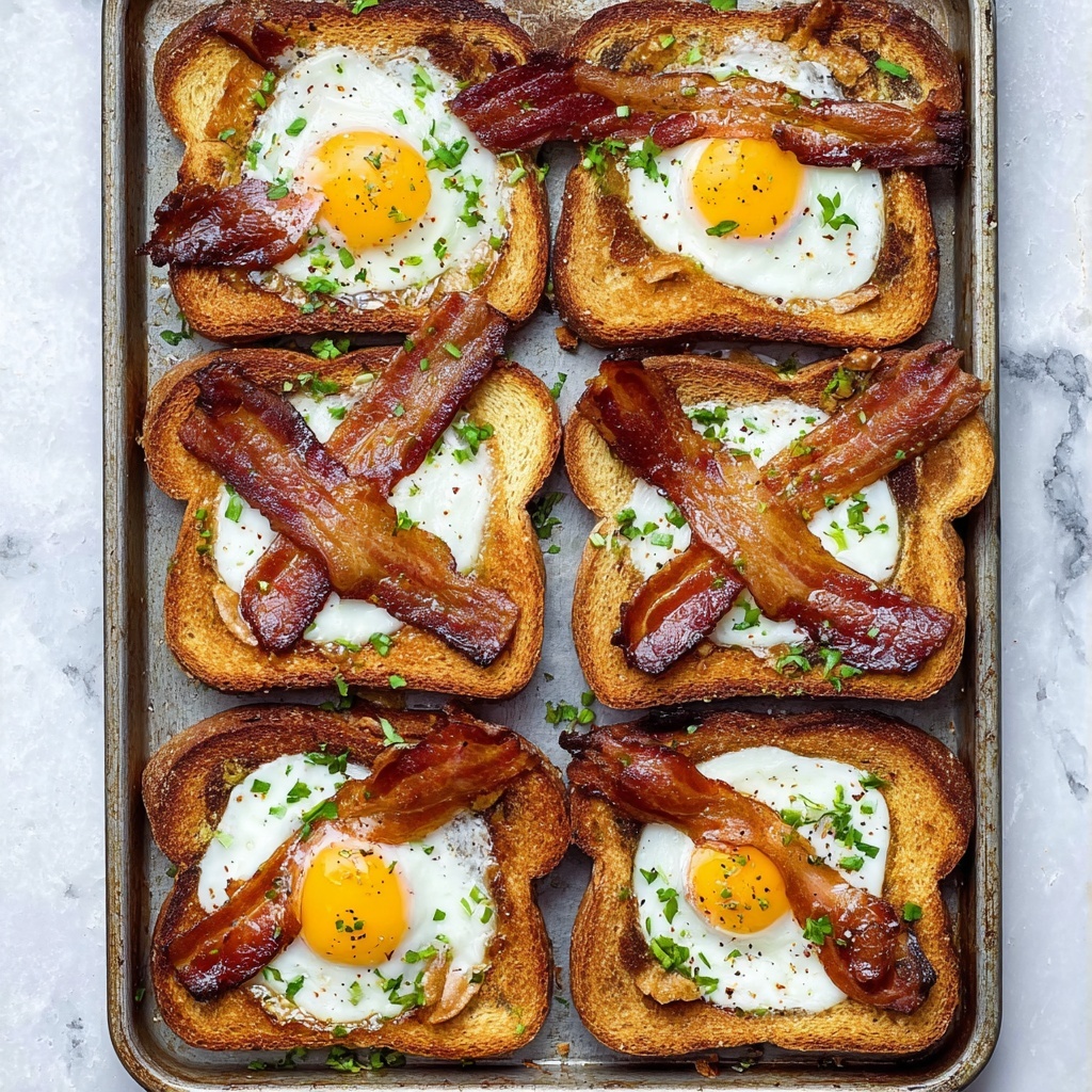 Sheet Pan Egg in a Hole with Crispy Bacon and Parmesan Recipe - Recipe Image