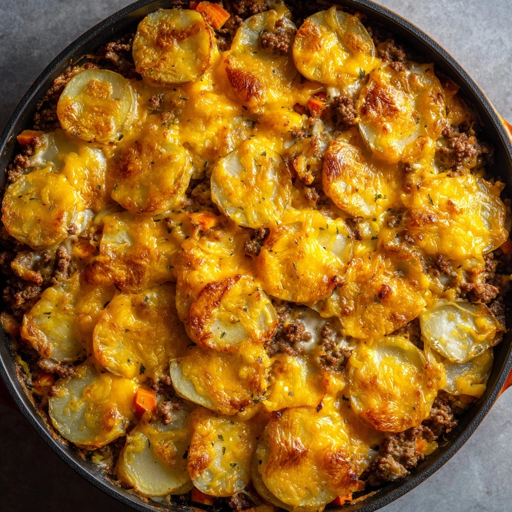 Hobo Casserole with Ground Beef and Cheesy Potatoes Recipe - Recipe Image