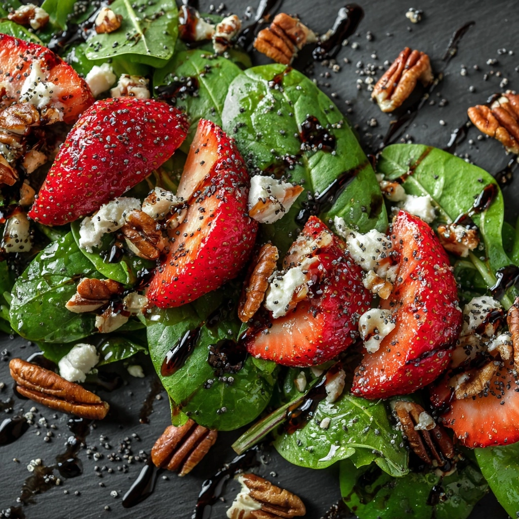 Spinach Strawberry Salad with Balsamic Poppy Seed Dressing Recipe - Recipe Image