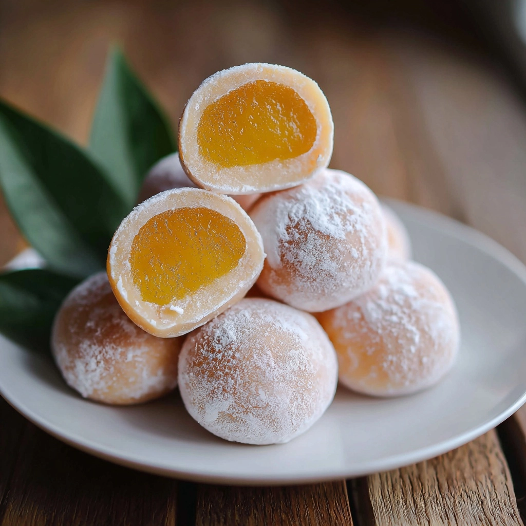 Whole Peach Mochi Recipe (Soft & Chewy) Recipe - Recipe Image