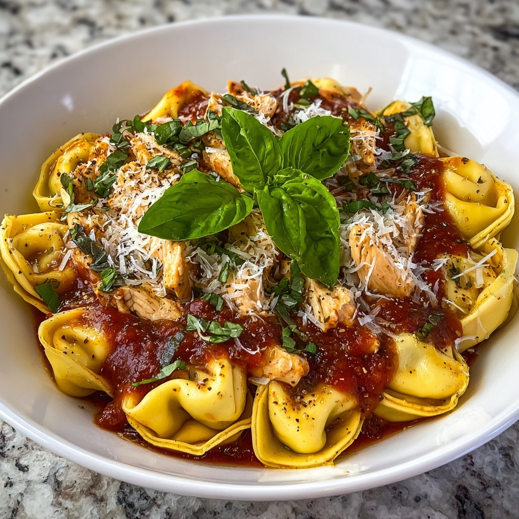 CrockPot Chicken Tortellini with Spinach and Parmesan Recipe - Recipe Image