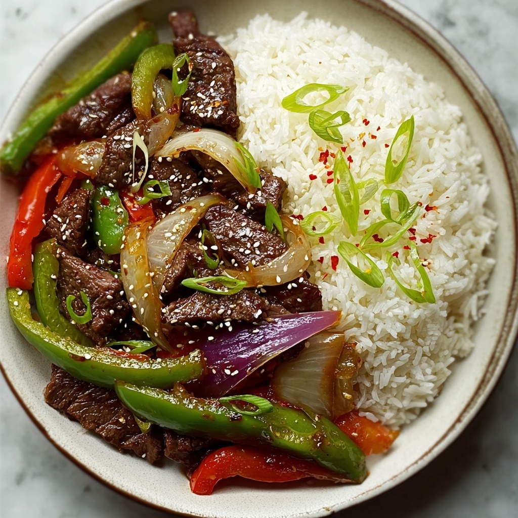 Sizzling Chinese Pepper Steak with Onions Recipe - Recipe Image