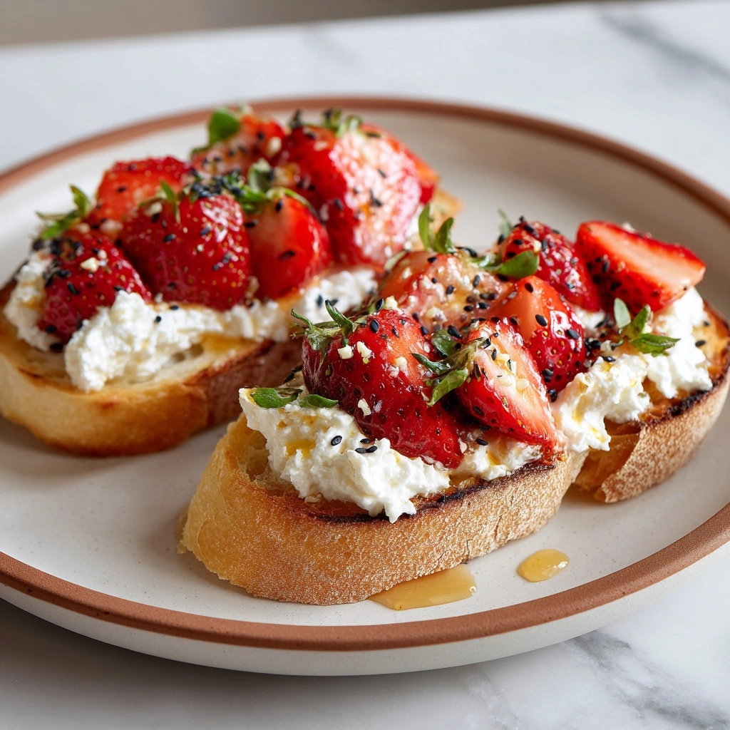 Roasted Strawberry Whipped Ricotta Toast Recipe - Recipe Image