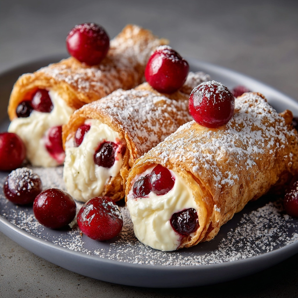 Cherry Cheesecake Egg Rolls Recipe - Recipe Image