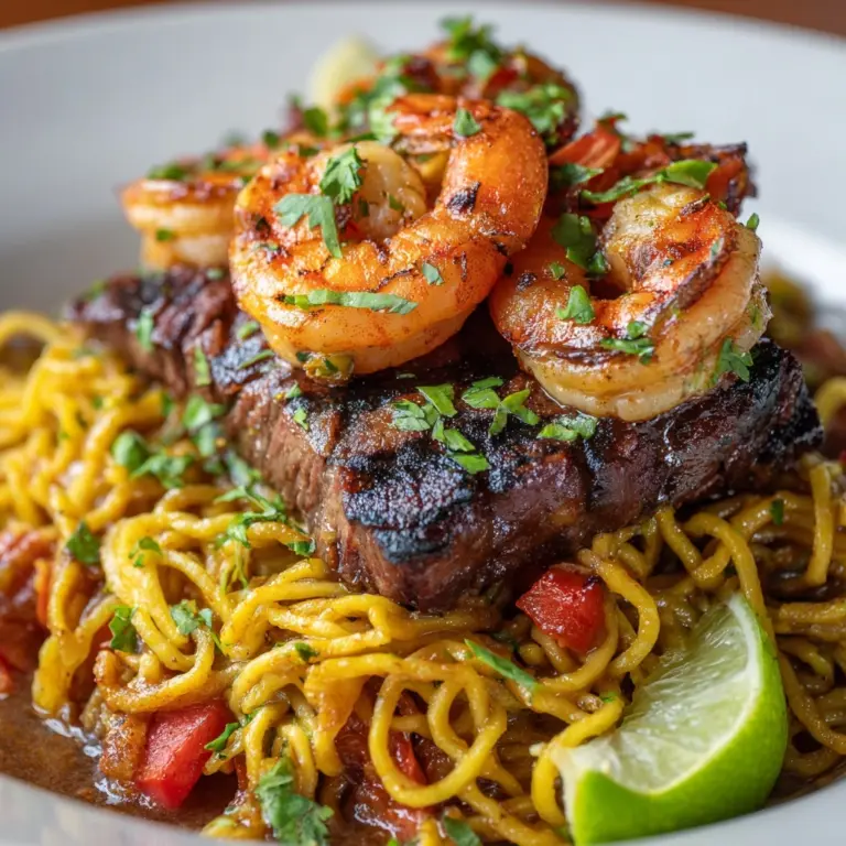 Steak & Shrimp Noodles Recipe