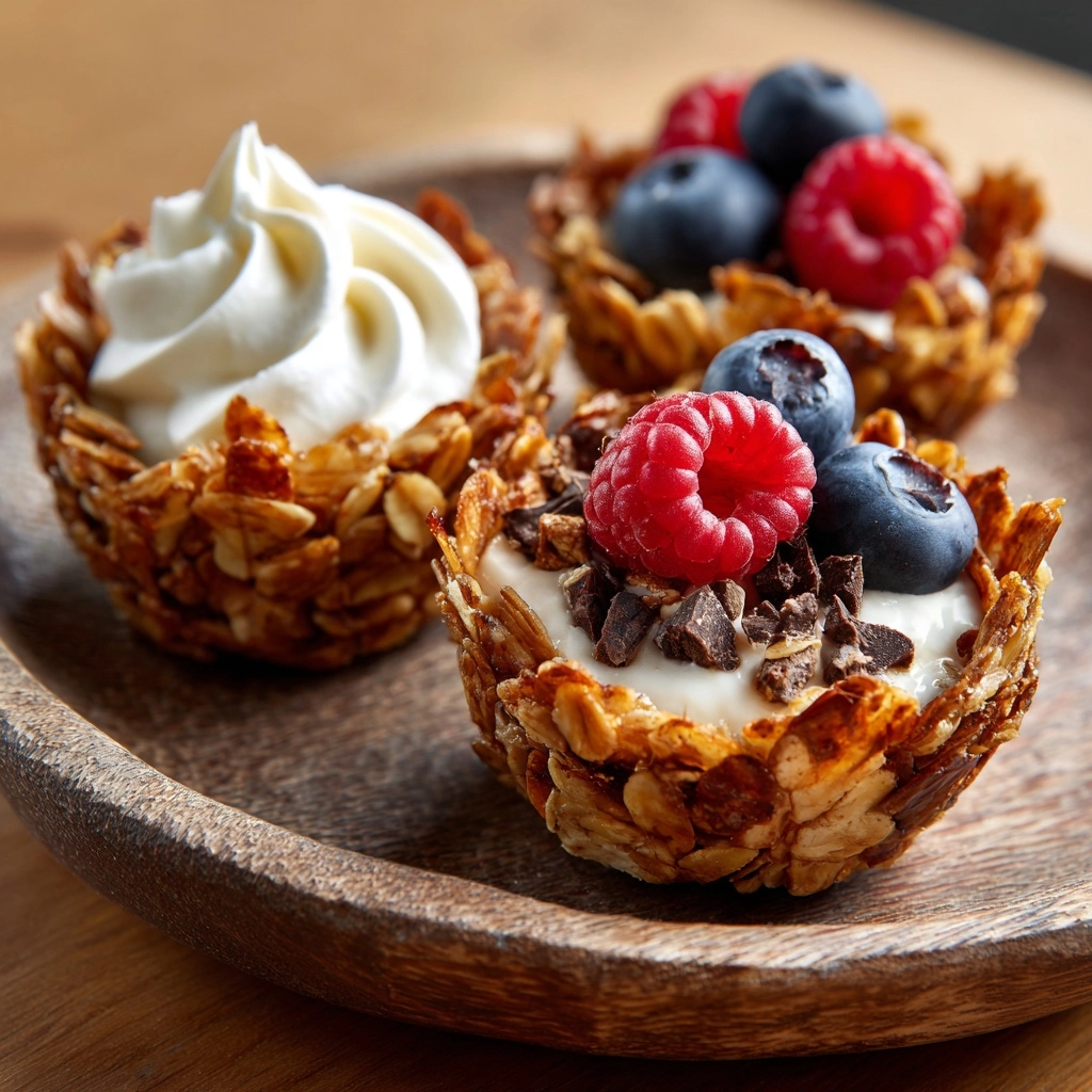 Granola Cups with Greek Yogurt and Fresh Berries Recipe - Recipe Image
