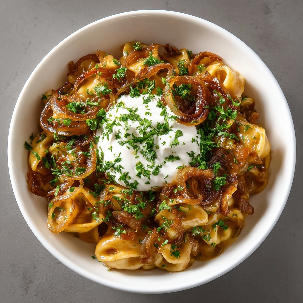 One Pot French Onion Pasta Recipe - Recipe Image