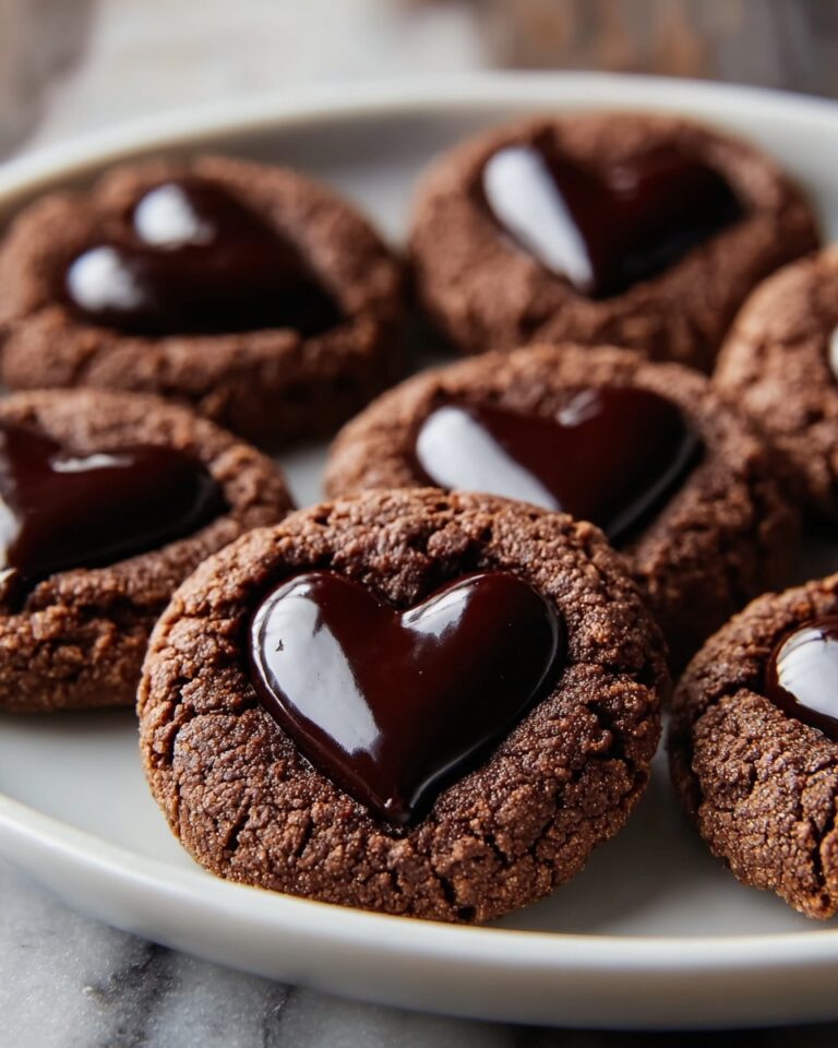 Heart-Shaped Chocolate Thumbprint Cookies Recipe