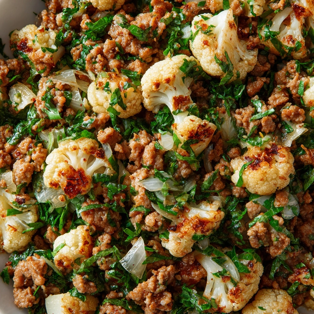 Garlic Butter Ground Turkey with Cauliflower Skillet Recipe - Recipe Image
