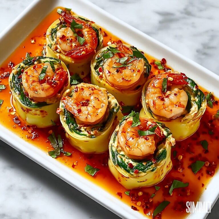 Indulgent Shrimp and Spinach Stuffed Pasta Rolls with Creamy Sauce Recipe