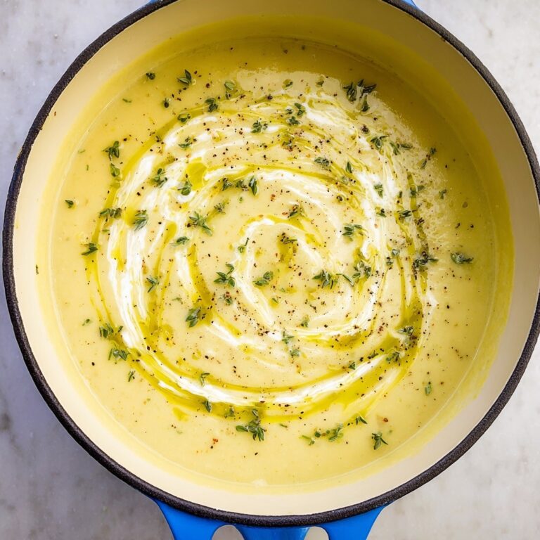 Creamy Potato Leek Soup with Fresh Thyme and Sour Cream Recipe
