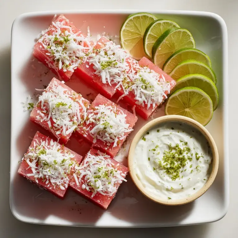 Watermelon Fries with Coconut Lime Dip Recipe