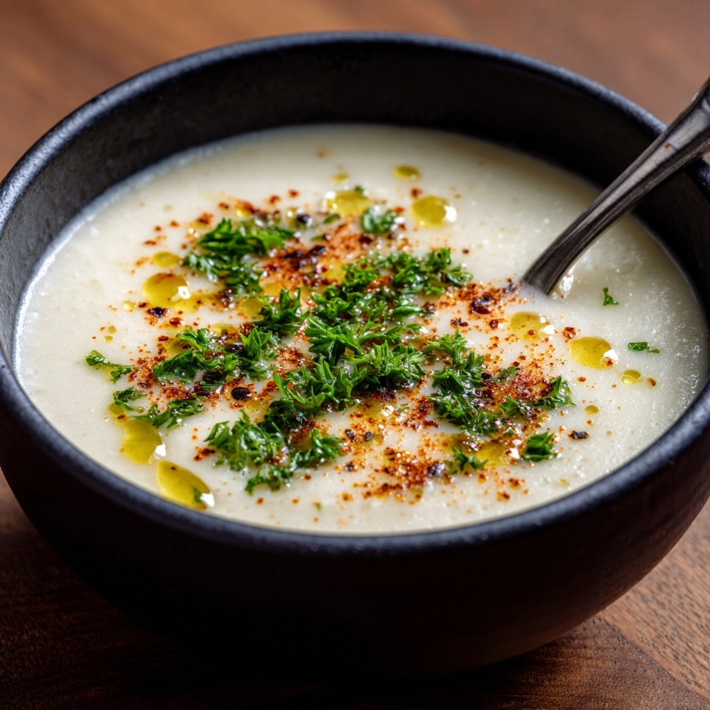 Cheddar Cauliflower and Roasted Garlic Soup Recipe - Recipe Image