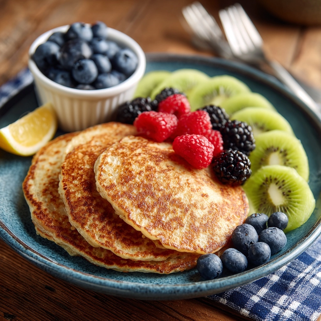 Oatmeal Pancakes with Fresh Fruit Recipe - Recipe Image