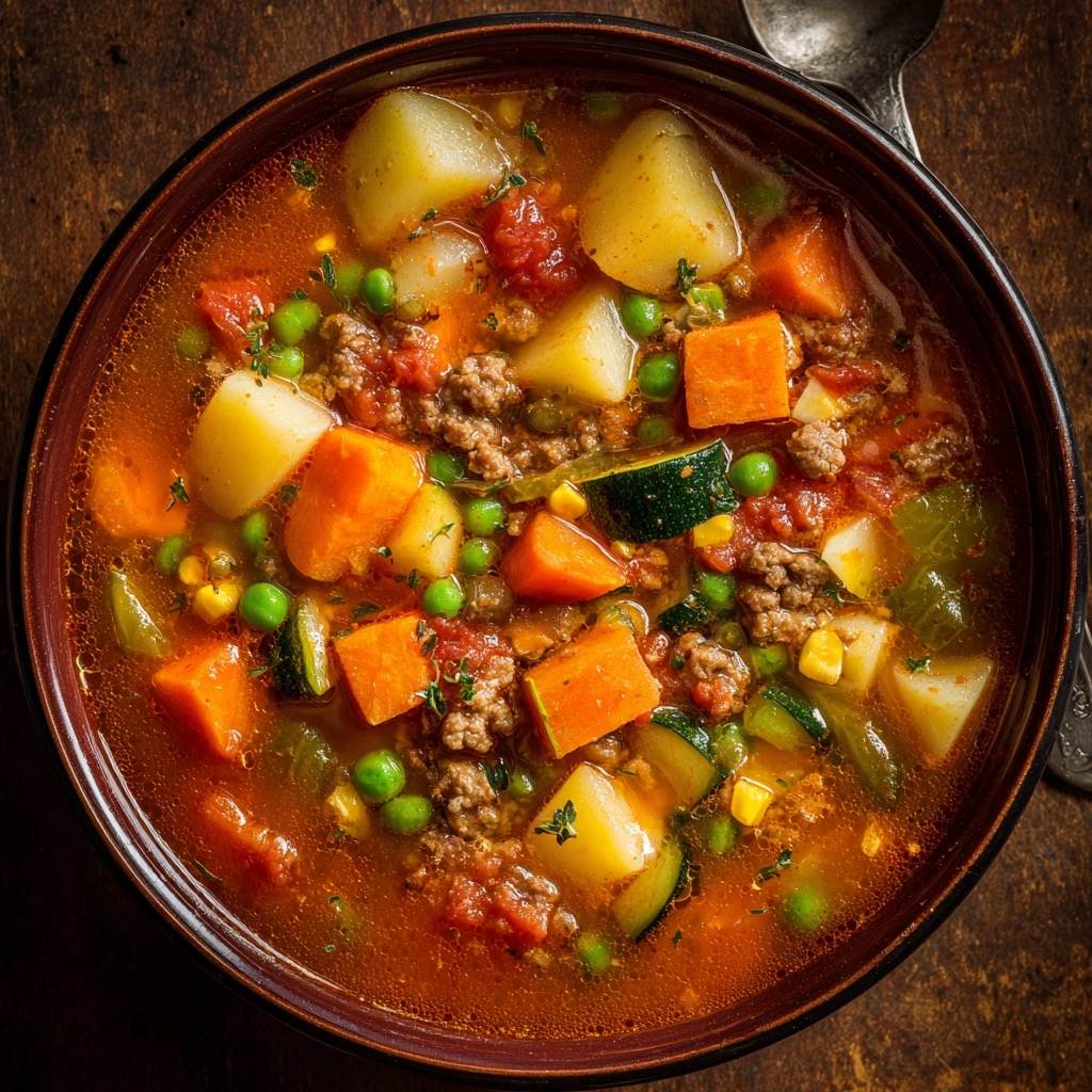 Ground Beef Vegetable Soup Recipe - Recipe Image