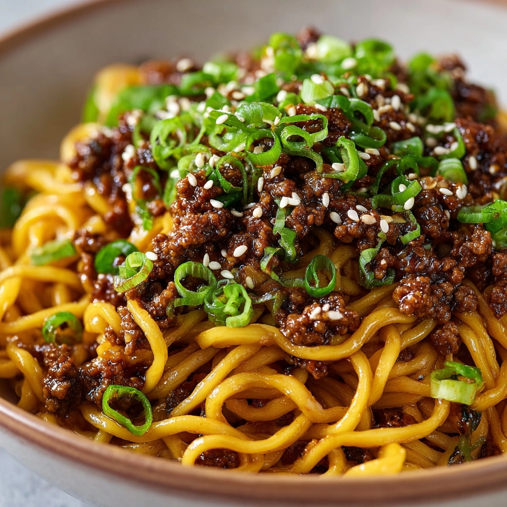 Mongolian Ground Beef Noodles Recipe - Recipe Image
