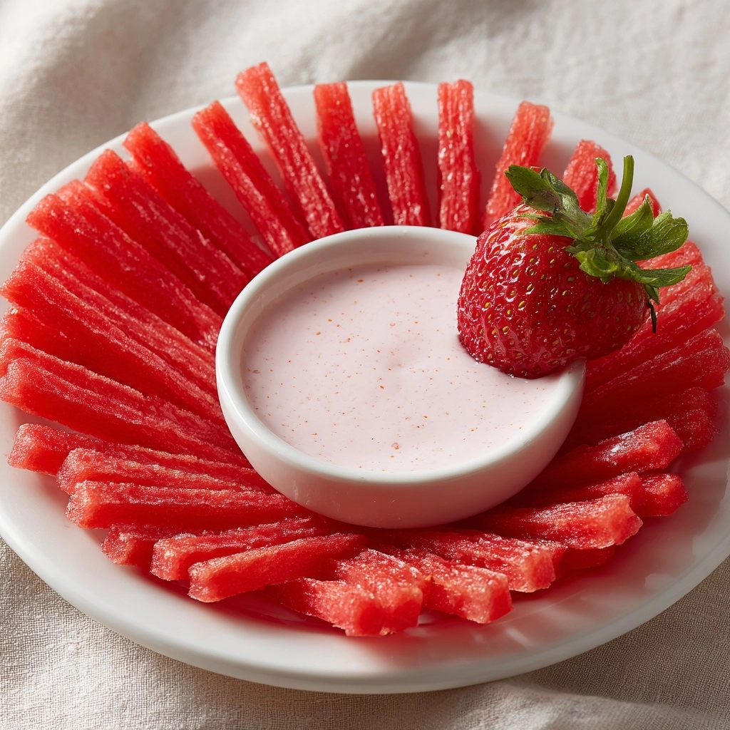 Watermelon Fries with Spiced Greek Yogurt Dip Recipe - Recipe Image