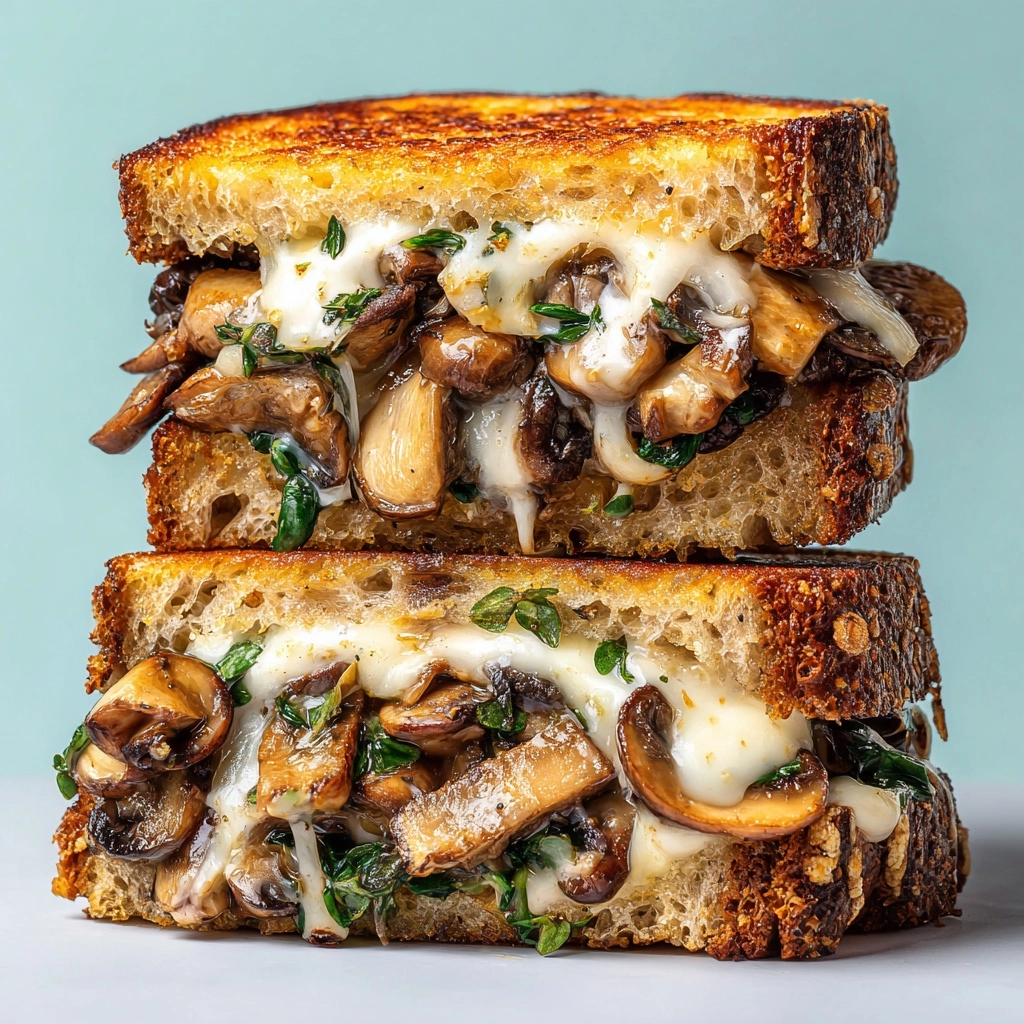 Garlic Mushroom Grilled Cheese Recipe - Recipe Image