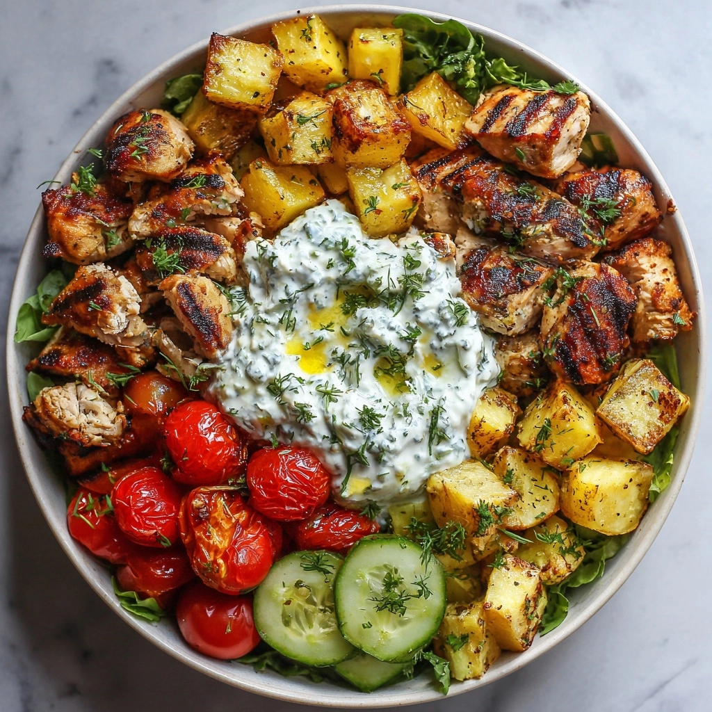 Loaded Greek Chicken Bowl with Dairy-Free Tzatziki Recipe - Recipe Image