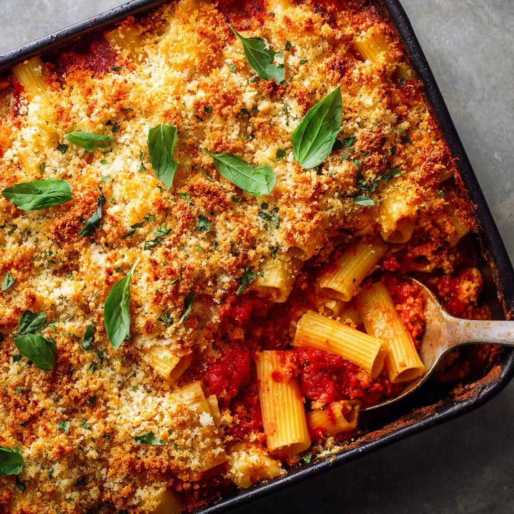 Cheesy Baked Mostaccioli Recipe - Recipe Image