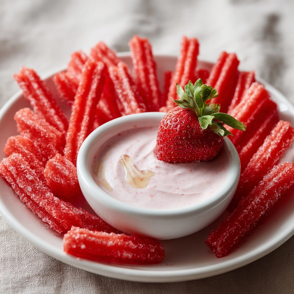 Watermelon Fries with Spiced Greek Yogurt Dip Recipe - Recipe Image