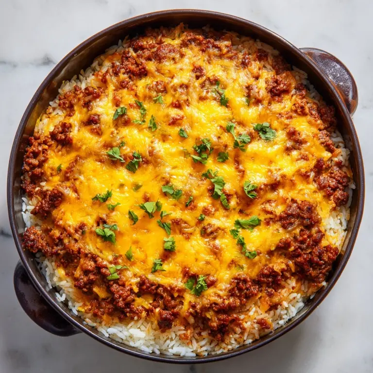 Cheesy Ground Beef and Rice Casserole Recipe