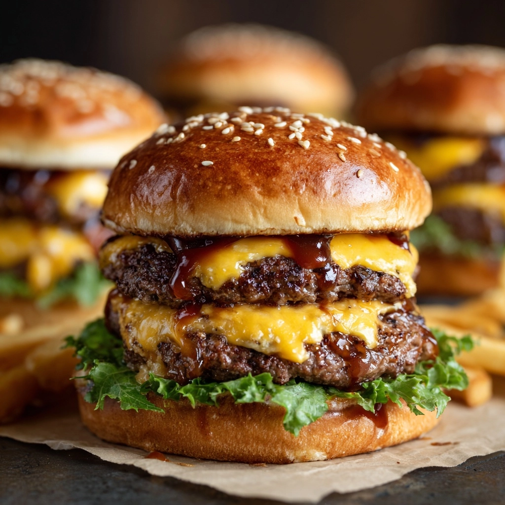 Teriyaki Parmesan Burgers with American Cheese Recipe - Recipe Image