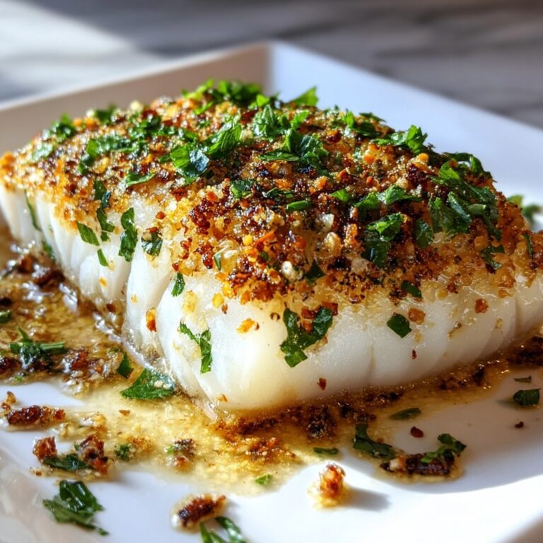 Easy Garlic Parmesan Crusted Halibut Recipe