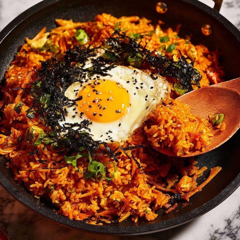 Kimchi Fried Rice with Enoki Mushrooms and a Sunny-Side-Up Egg Recipe