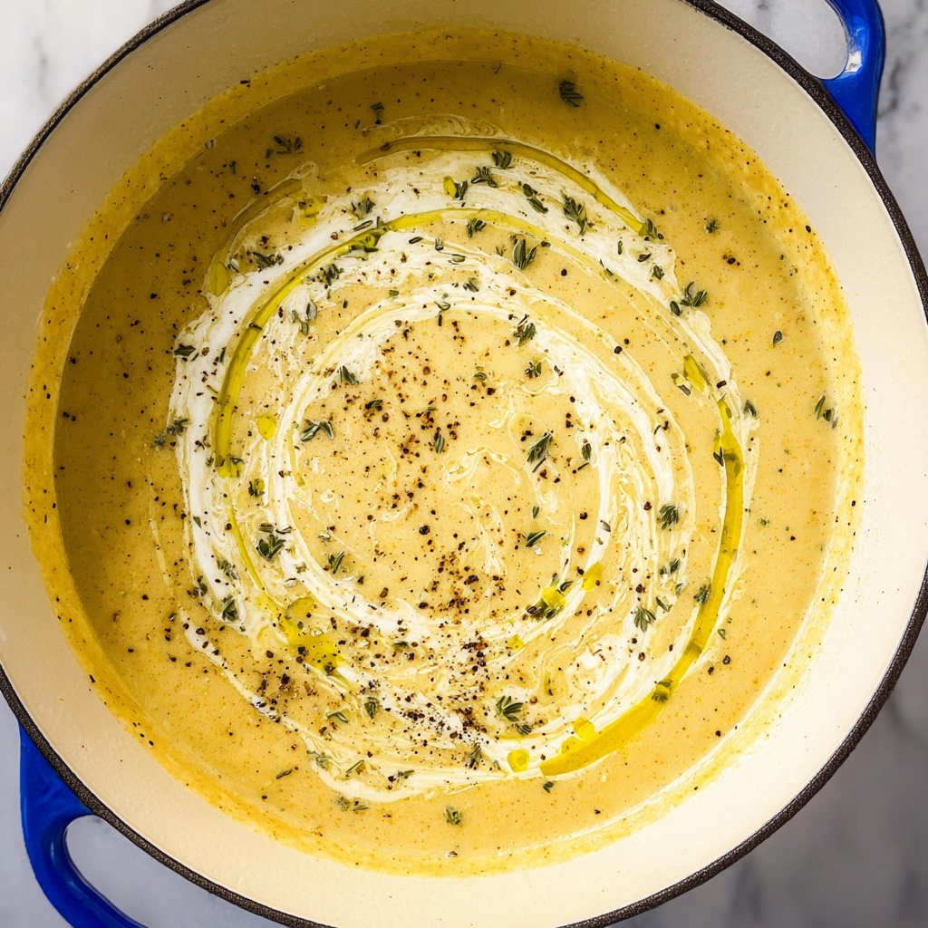 Creamy Potato Leek Soup with Fresh Thyme and Sour Cream Recipe - Recipe Image