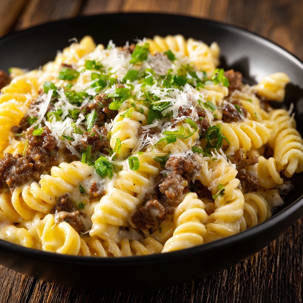 One-Pot Beef and Cheddar Ranch Pasta Recipe - Recipe Image