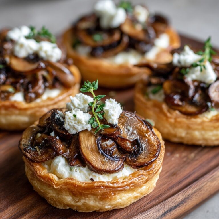 Mushroom Shallot and Herbed Goat Cheese Tarts Recipe