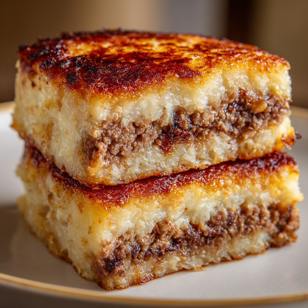 Potato Pancakes with Savory Beef and Cheese Recipe - Recipe Image