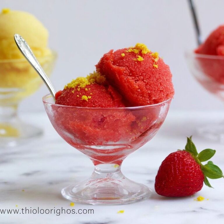 Homemade Fruit Sorbet with Lime and Mint Recipe