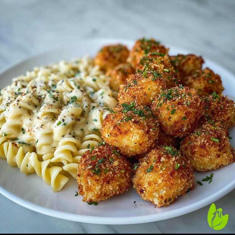 Crispy Parmesan Chicken Bites with Smoky Cajun Alfredo Gemelli Recipe
