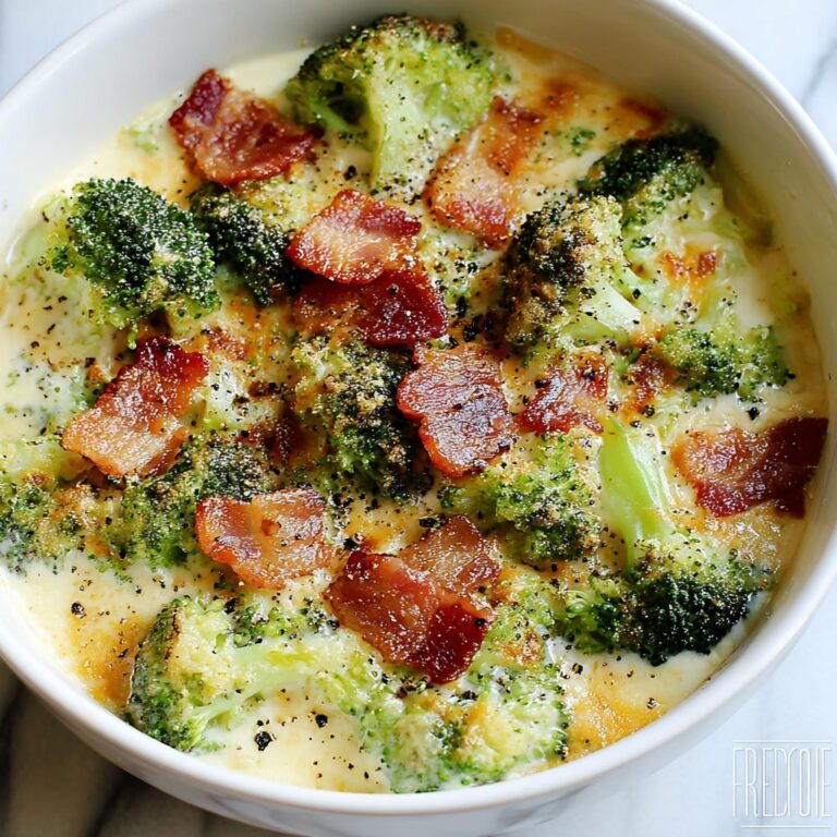Creamy Garlic Parmesan Broccoli with Bacon Recipe