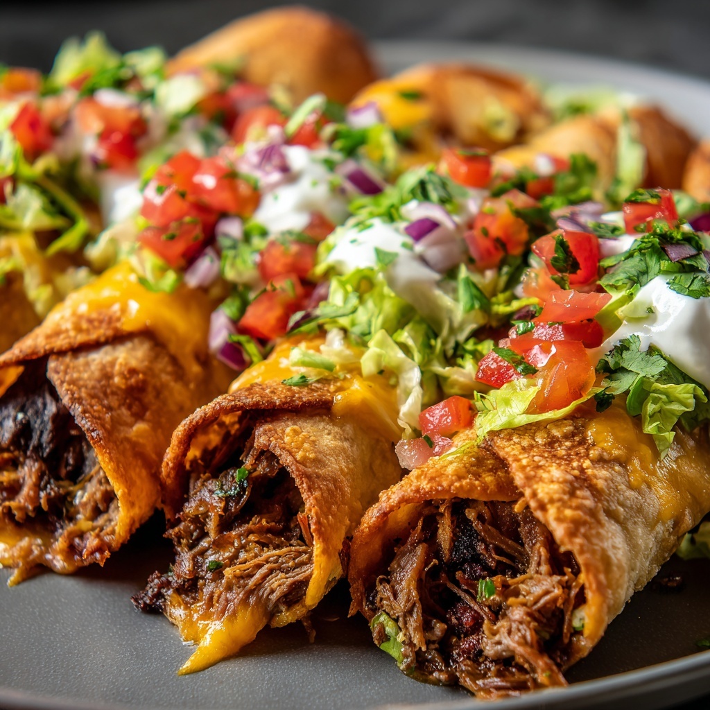 Crispy Beef Taquitos with Chipotle Sauce Recipe - Recipe Image