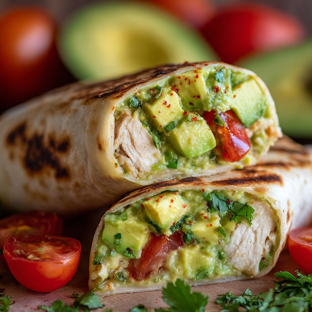 Quick & Easy Chicken Avocado Wrap Recipe - Recipe Image