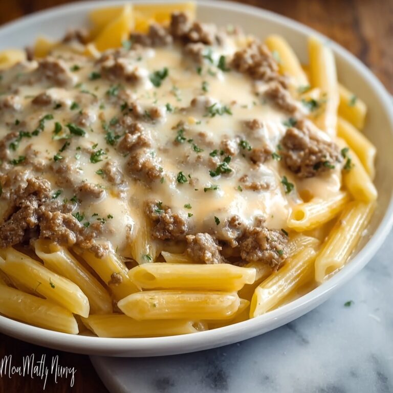 Indulgent Creamy Velveeta Beef Stroganoff with Penne Pasta Recipe