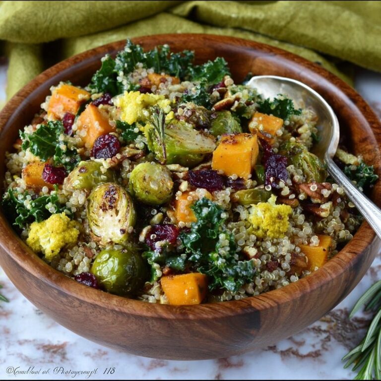 Warm Fall Quinoa Salad with Roasted Sweet Potatoes, Kale, and Cranberries Recipe