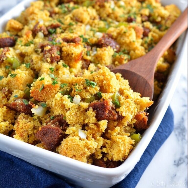 Cajun Cornbread Dressing with Andouille Sausage Recipe