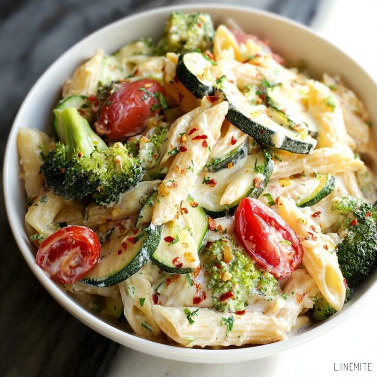 Vegan Pasta Primavera with Creamy Garlic Cashew Sauce Recipe