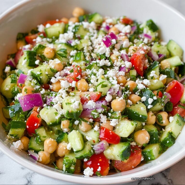 Herby Cucumber Salad with Feta and Chickpeas Recipe