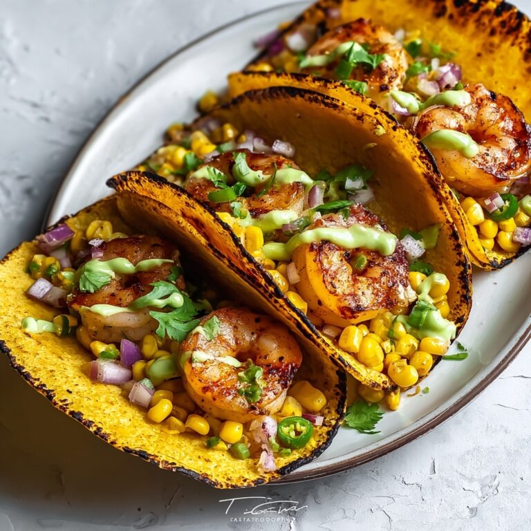 Spicy Shrimp Tacos with Charred Corn and Mango Salsa Recipe